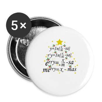 Weihnachtslehrer - Weihnachtsmathemaser Lehrer - Buttons groß 56 mm (5er Pack) - Weiß - Vorne