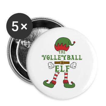 The Volleyball Elf Christmas Family Outfit - Buttons large 2.2''/56 mm (5-pack) - white - Front