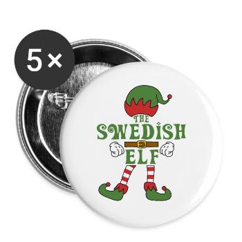 The Swedish Elf Christmas Family Outfit - Buttons large 2.2''/56 mm (5-pack) - white - Front
