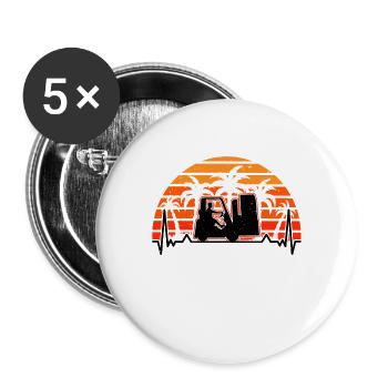 Staplerfahrer Evolution Gabelstapler Lagerist - Buttons groß 56 mm (5er Pack) - Weiß - Vorne