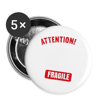 Achtung Ich bin jetzt 70 Fragile 70. Geburtstag - Buttons groß 56 mm (5er Pack) - Weiß - Vorne