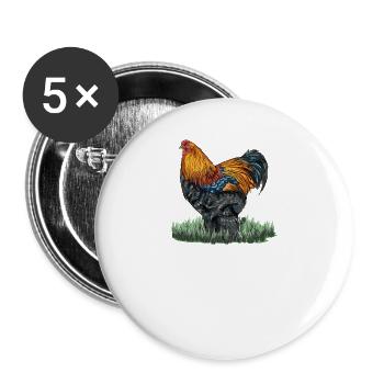 Brahma ChickenS I Chicken Poultry Motif pour - Lot de 5 grands badges (56 mm) - blanc - Devant