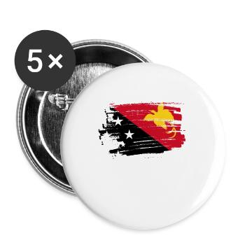 Papouasie-Nouvelle-Guinée - Lot de 5 grands badges (56 mm) - blanc - Devant