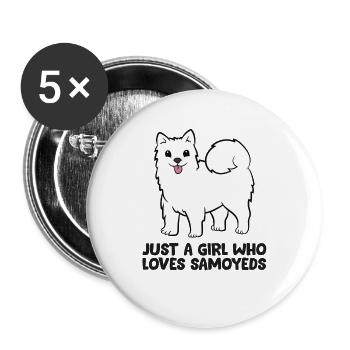 Samojeden-Hundehalterin Nur ein Mädchen, das - Buttons groß 56 mm (5er Pack) - Weiß - Vorne