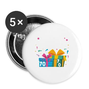 Club der alten Schachteln 70 Jahre 70. Geburtstag - Buttons groß 56 mm (5er Pack) - Weiß - Vorne