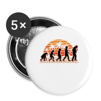 Saxophon Evolution Sunset Saxophonist - Buttons groß 56 mm (5er Pack) - Weiß - Vorne