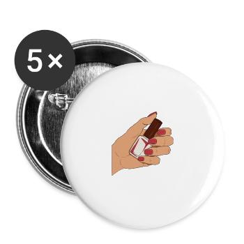 Ongles de prothésiste ongulaire - Lot de 5 grands badges (56 mm) - blanc - Devant
