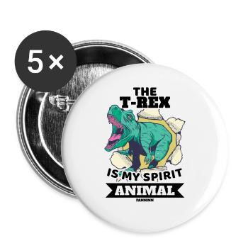 The T-Rex Is My Spirit Animal - Buttons large 2.2''/56 mm (5-pack) - white - Front