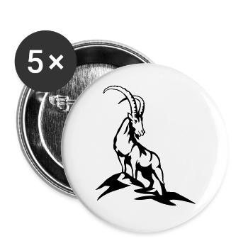 Magnificent Ibex Berchtesgaden National Park - Buttons large 2.2''/56 mm (5-pack) - white - Front