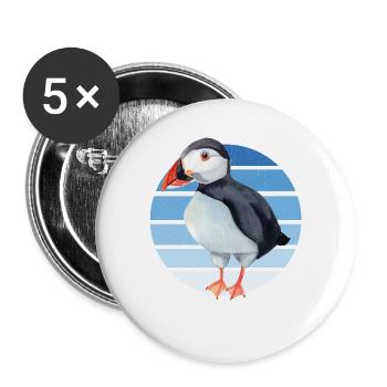 Papageitaucher Puffin Papagei Lunde Vogel Geschenk - Buttons groß 56 mm (5er Pack) - Weiß - Vorne