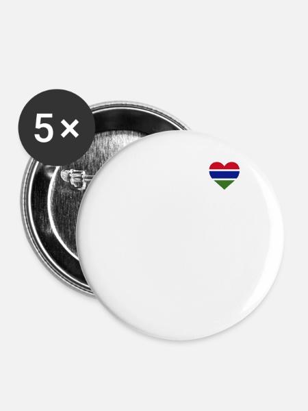 Gambia - Buttons groß 56 mm (5er Pack) - Weiß