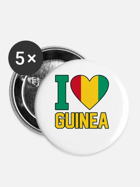 Guinea - Buttons groß 56 mm (5er Pack) - Weiß