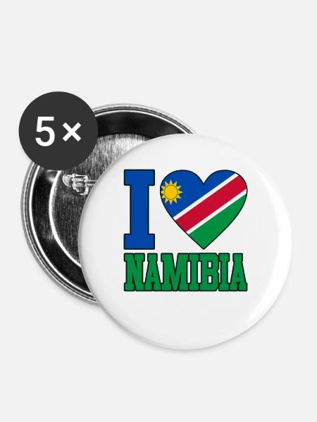 Namibia - Buttons groß 56 mm (5er Pack) - Weiß