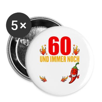 60.Ehrentag 60. Jubiläum Club der alten Säcke 60 - Buttons groß 56 mm (5er Pack) - Weiß - Vorne