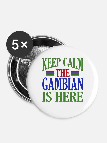Gambia - Buttons groß 56 mm (5er Pack) - Weiß