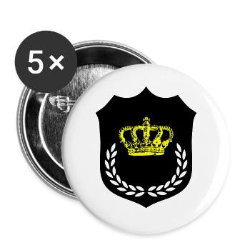 wappen krone 02 - Buttons groß 56 mm (5er Pack) - Weiß - Vorne