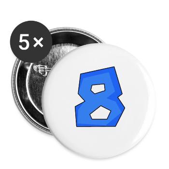 8 - Buttons groß 56 mm (5er Pack) - Weiß - Vorne