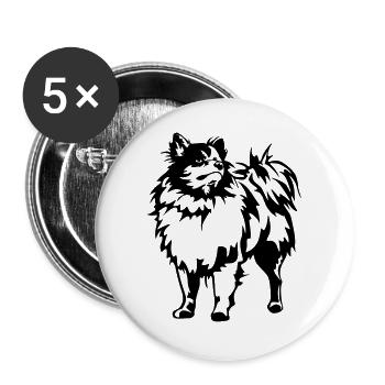 Spitz - Buttons groß 56 mm (5er Pack) - Weiß - Vorne