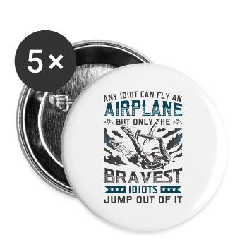Jump out of an airplane Skydiving - Buttons large 2.2''/56 mm (5-pack) - white - Front