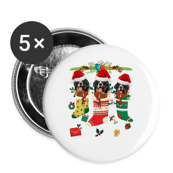 Ugly Christmas Sweater St. Bernard Dog Edition - Buttons large 2.2''/56 mm (5-pack) - white - Front
