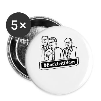 Backtritt Boys Politik Rückzug Rücktritt Geschenk - Buttons groß 56 mm (5er Pack) - Weiß - Vorne