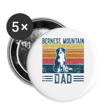 Dog Berner Dad - Berner Berg Father - Buttons large 2.2''/56 mm (5-pack) - white - Front