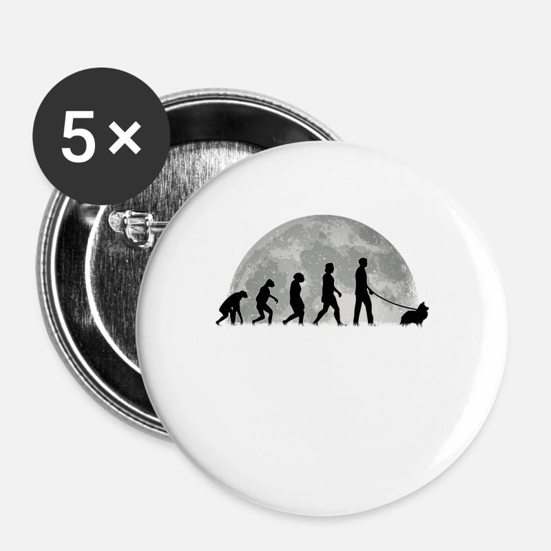 Sheltie Evolution Moon Shetland Sheepdog - Buttons large 2.2''/56 mm (5-pack) - white