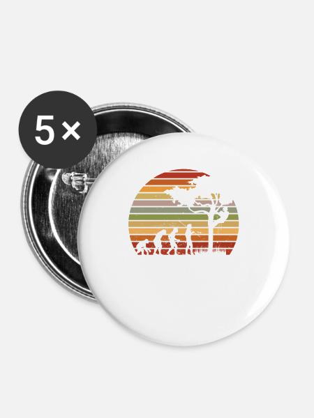 Entwicklung der Baumpfleger - Buttons groß 56 mm (5er Pack) - Weiß
