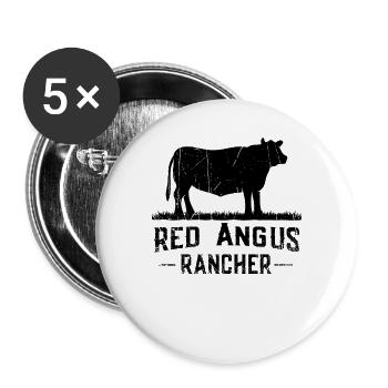 Red Angus Rancher - Cow Farmer - Buttons large 2.2''/56 mm (5-pack) - white - Front