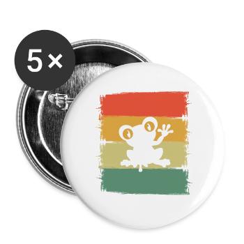 Frosch - Buttons groß 56 mm (5er Pack) - Weiß - Vorne