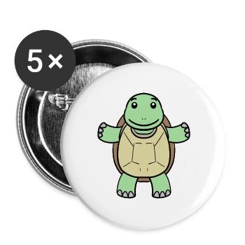 Turtle - Buttons large 2.2''/56 mm (5-pack) - white - Front