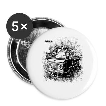 Multivoiture M22 - Lot de 5 grands badges (56 mm) - blanc - Devant