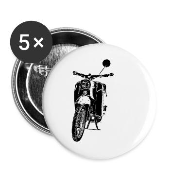 Schwalbe Moped - Buttons groß 56 mm (5er Pack) - Weiß - Vorne