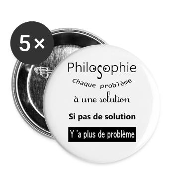 My philosophie - Lot de 5 grands badges (56 mm) - blanc - Devant
