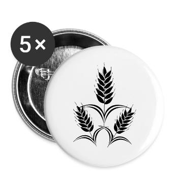 3 épis de maïs - Lot de 5 grands badges (56 mm) - blanc - Devant