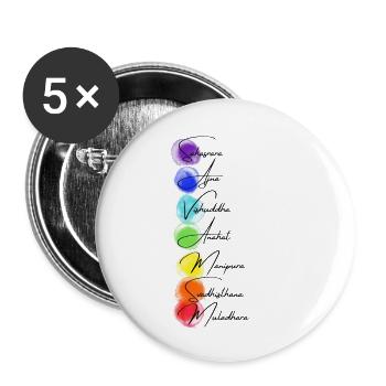 Chakra - Buttons groß 56 mm (5er Pack) - Weiß - Vorne