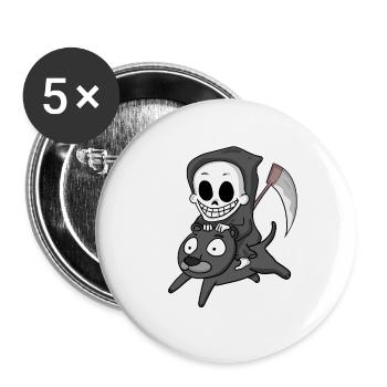 Grim Reaper et Black Panther - Lot de 5 grands badges (56 mm) - blanc - Devant