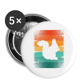 Squirrel - Buttons large 2.2''/56 mm (5-pack) - white - Front