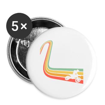 Motocross - Buttons large 2.2''/56 mm (5-pack) - white - Front