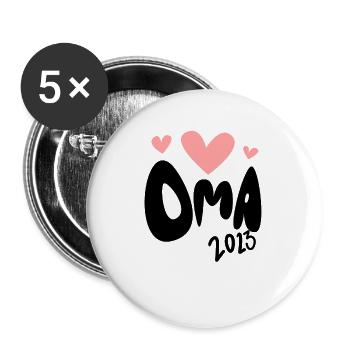 Oma 2023 - Werdende Oma 2023 - Buttons groß 56 mm (5er Pack) - Weiß - Vorne