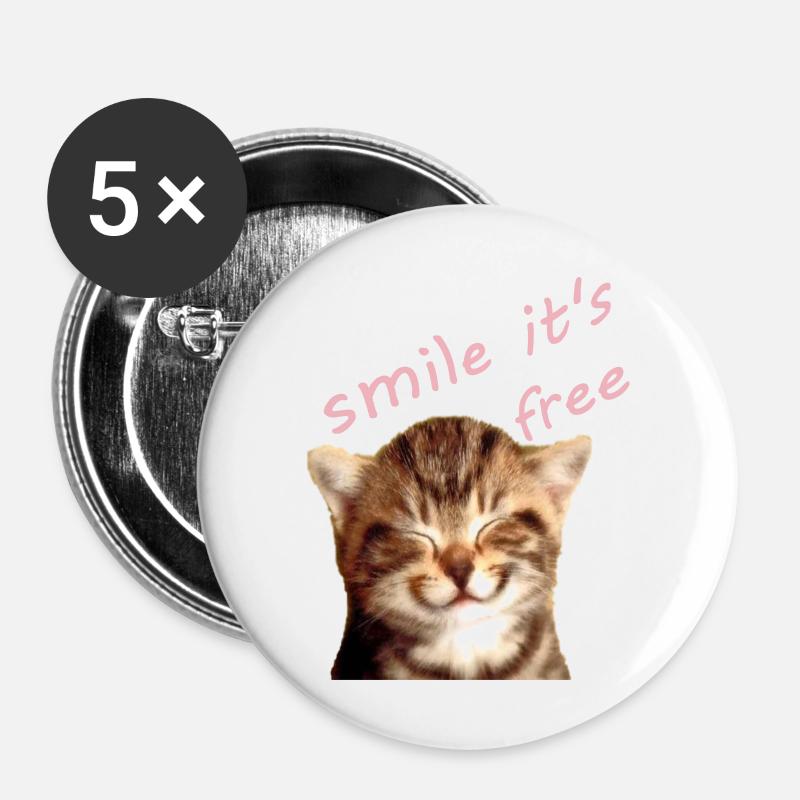 a kitten - Buttons large 2.2''/56 mm (5-pack) - white