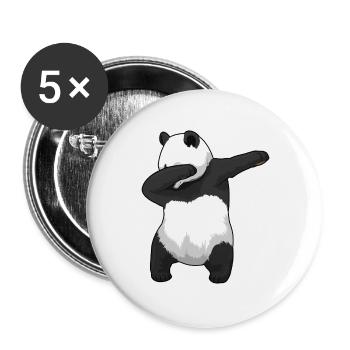 Panda Hip Hop Tanz - Buttons groß 56 mm (5er Pack) - Weiß - Vorne