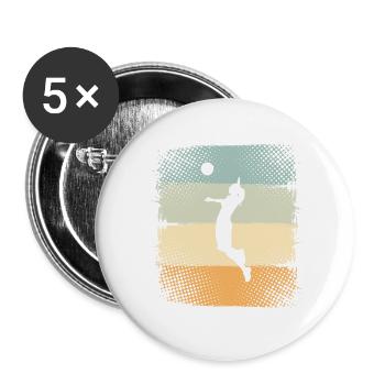 Volley-ball - Lot de 5 grands badges (56 mm) - blanc - Devant