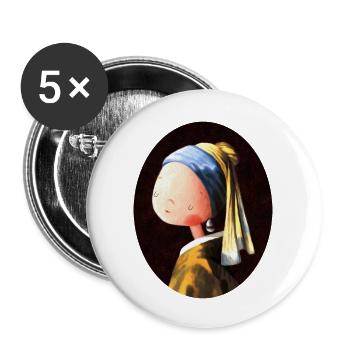 Peinture Laitière - Lot de 5 grands badges (56 mm) - blanc - Devant