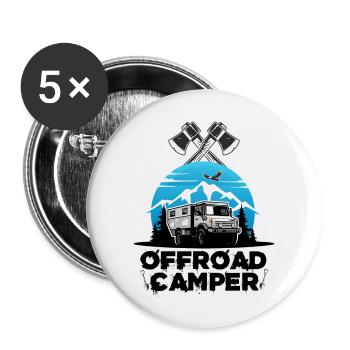 Offroad Camper camping Motorhome Motorhome WoMo - Buttons large 2.2''/56 mm (5-pack) - white - Front