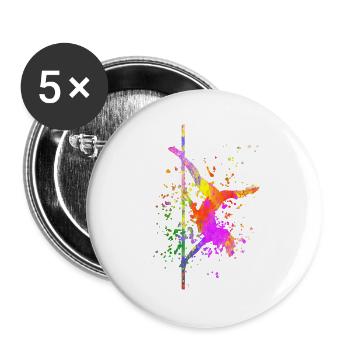 Pole Dance Fitness Color Splash Pole Dance - Buttons large 2.2''/56 mm (5-pack) - white - Front
