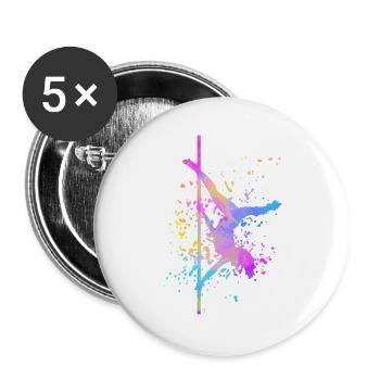 Pole Dance Fitness Color Splash Pole Dance - Buttons large 2.2''/56 mm (5-pack) - white - Front