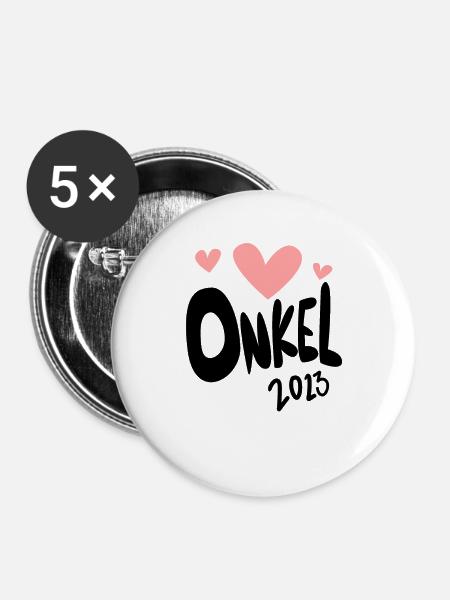 Onkel 2023 - Onkel werden - Buttons groß 56 mm (5er Pack) - Weiß