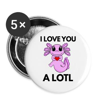 Axolotl - Lot de 5 grands badges (56 mm) - blanc - Devant