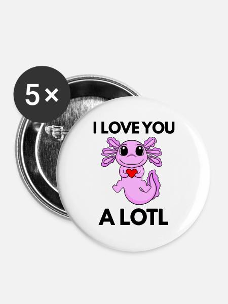 Axolotl - Buttons groß 56 mm (5er Pack) - Weiß